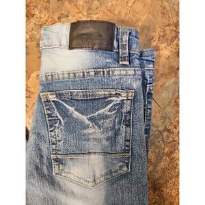 Southpole Blue Acid Wash Denim Stretch Skinny Leg Distressed Jeans Kids 10 (J28)
